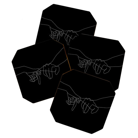 Black Pinky Swear Coaster Gallery Image 1