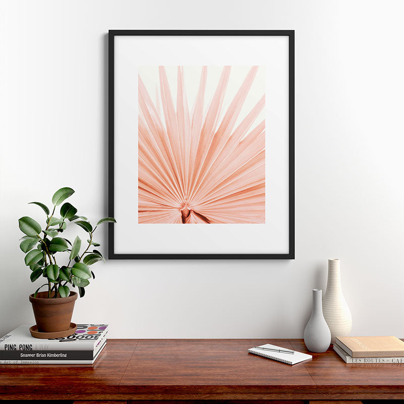 Blush Pink Fan Palm Framed Art Print Gallery Image 7