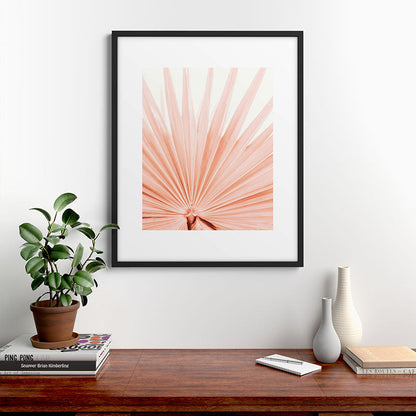 Blush Pink Fan Palm Framed Art Print Gallery Image 7