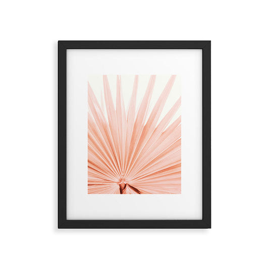 Blush Pink Fan Palm Framed Art Print Gallery Image 1
