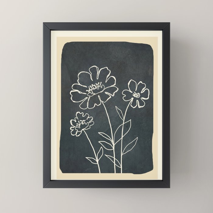 Sketch Line Flowers 4 Mini Art Print Gallery Image 3