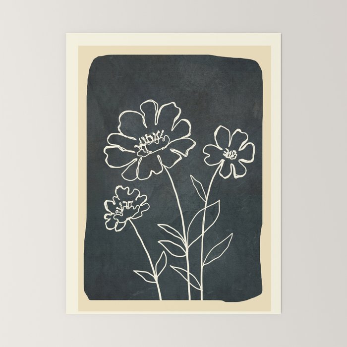 Sketch Line Flowers 4 Mini Art Print Gallery Image 6