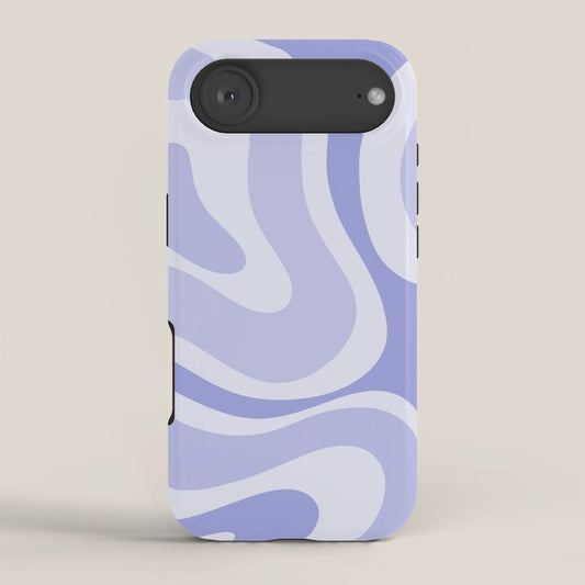 Modern Retro Liquid Swirl Abstract in Light Lavender Purple iPhone Case Gallery Image 2