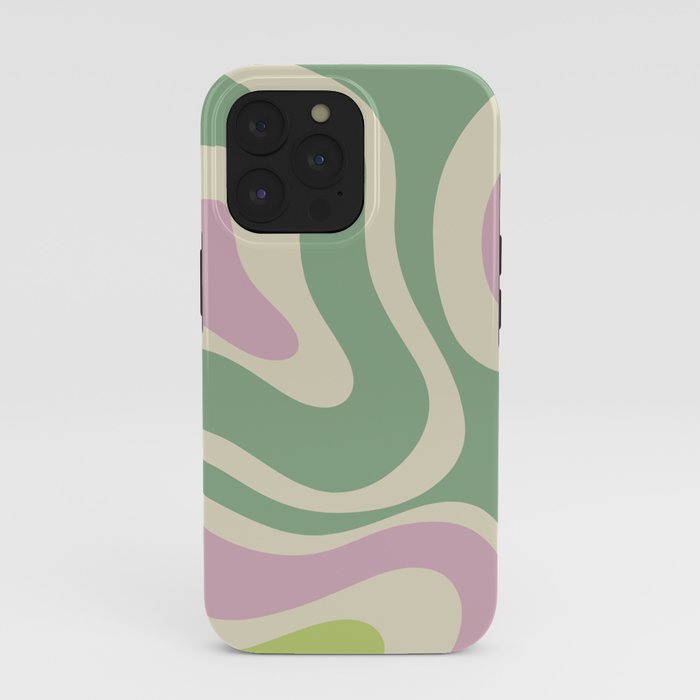 Modern Retro Liquid Swirl Abstract in Soft Pastel Lavender Pink Lime Green Cream iPhone Case Gallery Image 39
