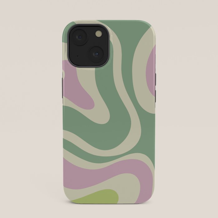 Modern Retro Liquid Swirl Abstract in Soft Pastel Lavender Pink Lime Green Cream iPhone Case Gallery Image 33