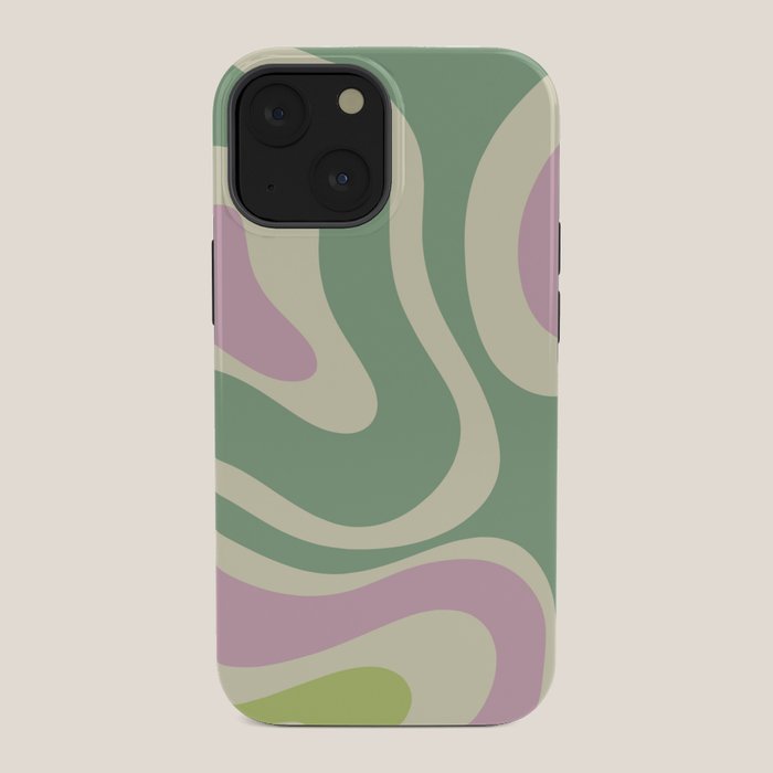 Modern Retro Liquid Swirl Abstract in Soft Pastel Lavender Pink Lime Green Cream iPhone Case Gallery Image 34