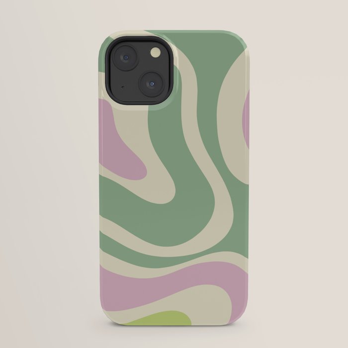 Modern Retro Liquid Swirl Abstract in Soft Pastel Lavender Pink Lime Green Cream iPhone Case Gallery Image 21