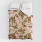 Jungle Leaf Coral Pink Duvet Cover Gallery Image 1