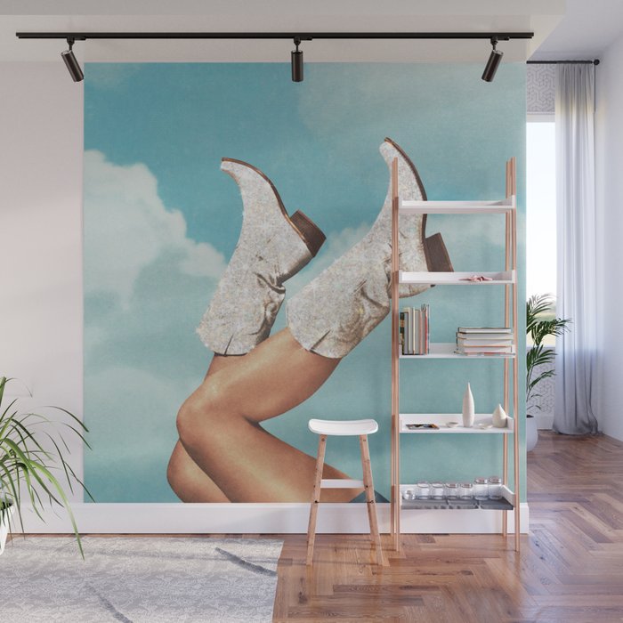 These Boots - Glitter Blue Sky Wall Mural Gallery Image 1