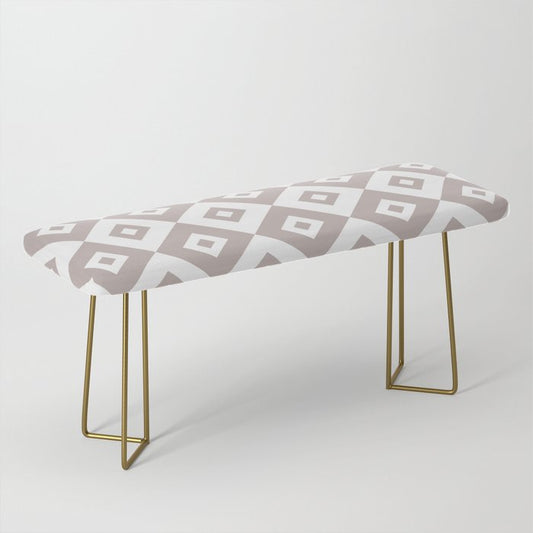 Diamond Check Pattern Beige Gray 2 Bench Gallery Image 2
