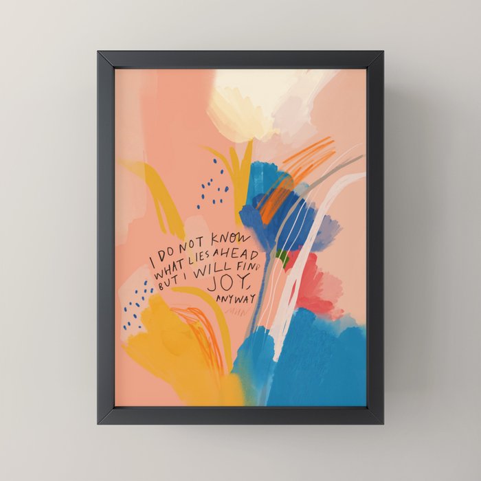 Find Joy. The Abstract Colorful Florals Mini Art Print Gallery Image 3