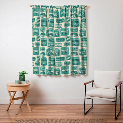Vagabondâs Cupboard - teal and cream Window Curtain Gallery Image 7
