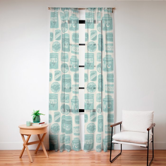 Vagabondâs Cupboard - teal and cream Window Curtain Gallery Image 24
