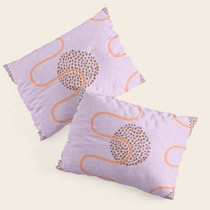 Abstract Fields in Lavender & Brown Pillow Sham Gallery Image 3