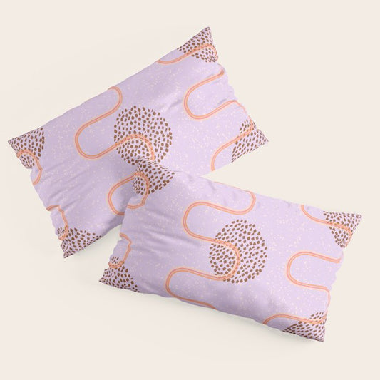 Abstract Fields in Lavender & Brown Pillow Sham Gallery Image 2