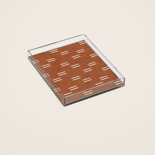 double dash - burnt orange Acrylic Tray Gallery Image 2