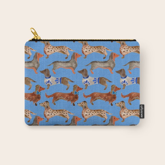 Dachshunds - Cornflower Blue Palette Carry All Pouch Gallery Image 1