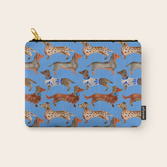 Dachshunds - Cornflower Blue Palette Carry All Pouch Gallery Image 1