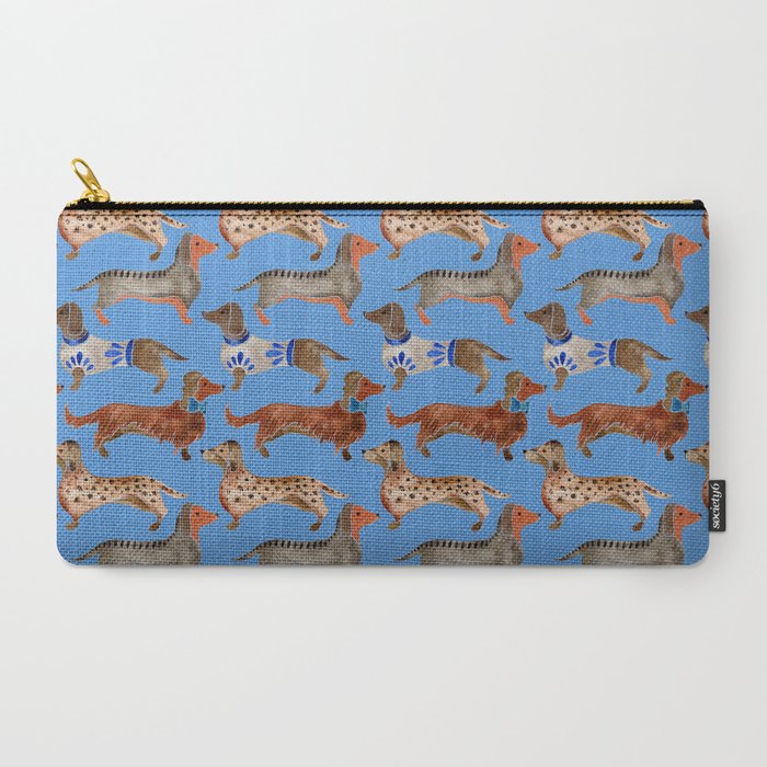Dachshunds - Cornflower Blue Palette Carry All Pouch Gallery Image 2