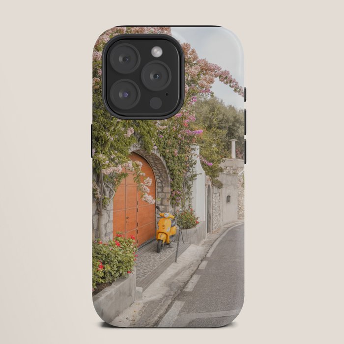 Floral Road on Capri Island | Pastel Color Street in Italy Summer Art Print | Wanderlust Vibes Travel Photography iPhone Case Gallery Image 11