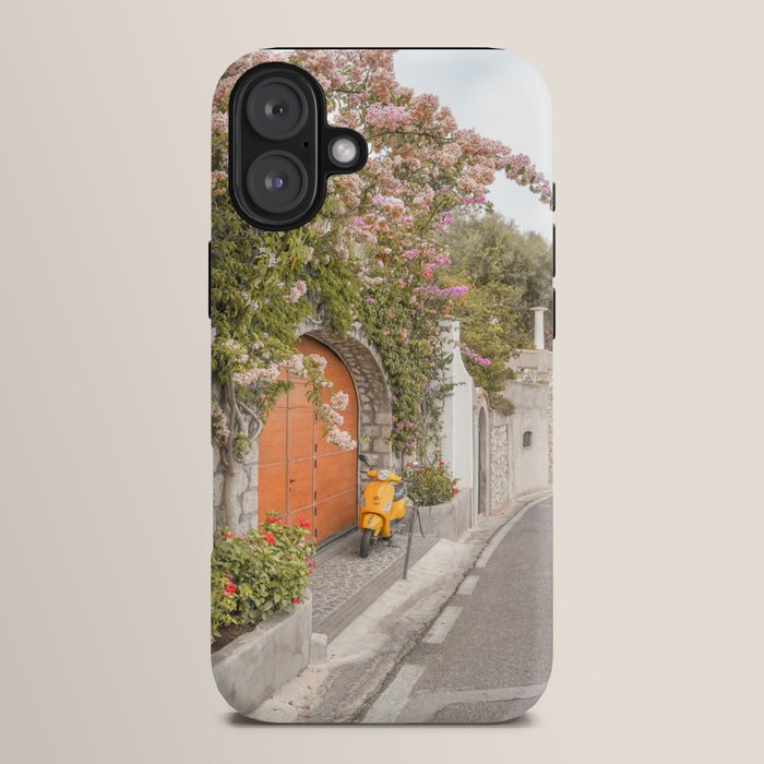 Floral Road on Capri Island | Pastel Color Street in Italy Summer Art Print | Wanderlust Vibes Travel Photography iPhone Case Gallery Image 14