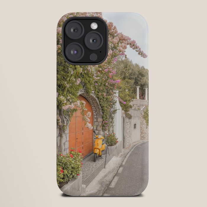 Floral Road on Capri Island | Pastel Color Street in Italy Summer Art Print | Wanderlust Vibes Travel Photography iPhone Case Gallery Image 20