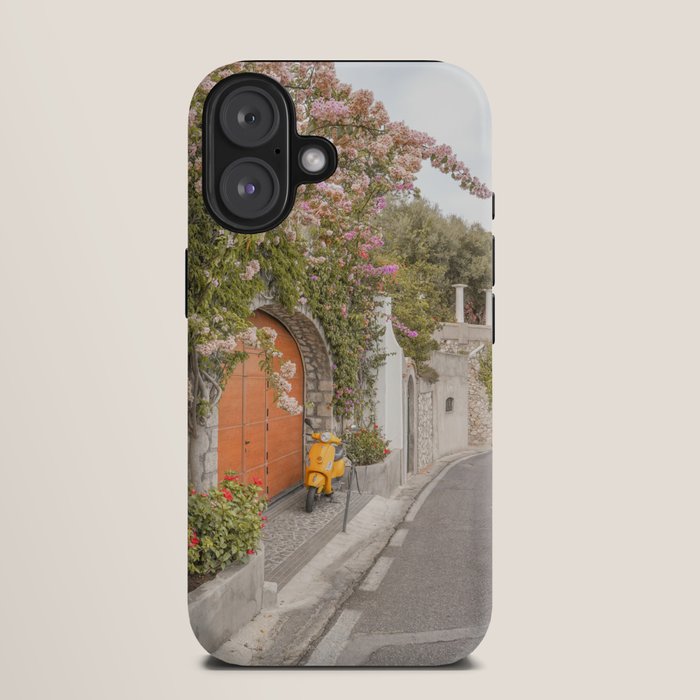 Floral Road on Capri Island | Pastel Color Street in Italy Summer Art Print | Wanderlust Vibes Travel Photography iPhone Case Gallery Image 9