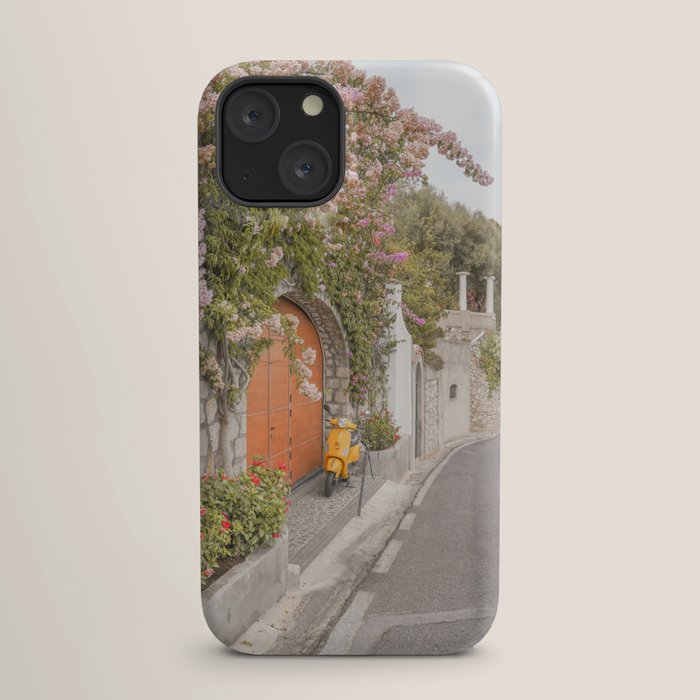 Floral Road on Capri Island | Pastel Color Street in Italy Summer Art Print | Wanderlust Vibes Travel Photography iPhone Case Gallery Image 17