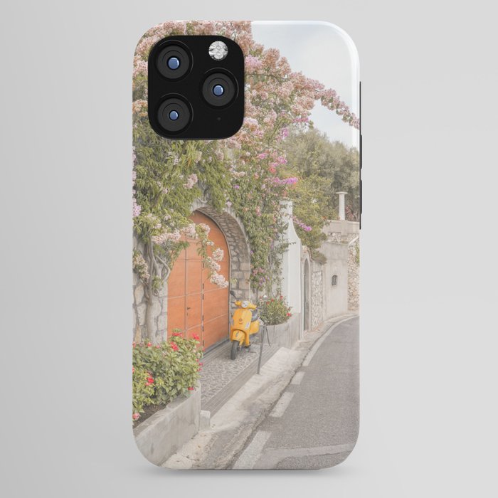 Floral Road on Capri Island | Pastel Color Street in Italy Summer Art Print | Wanderlust Vibes Travel Photography iPhone Case Gallery Image 44
