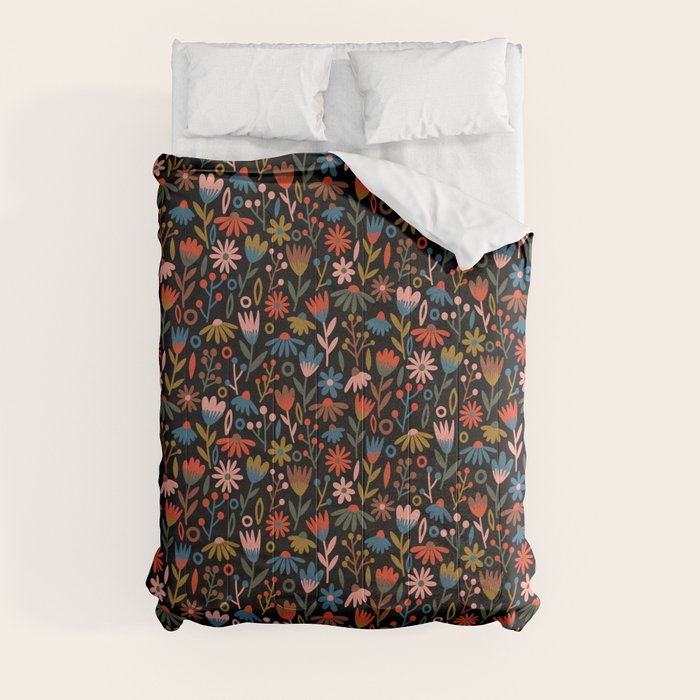 Exotic Midnight Floral Garden Comforter Gallery Image 3