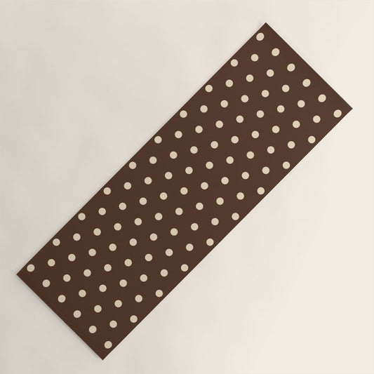 Vintage polka dots baroque brown & cream Yoga Mat Gallery Image 1