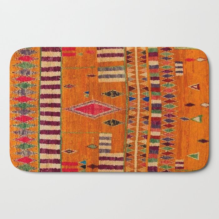 Orange Traditional Moroccan Design Bath Mat Gallery Image 2