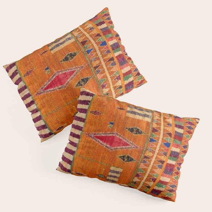 Orange Traditional Moroccan Design Pillow Sham Gallery Image 3