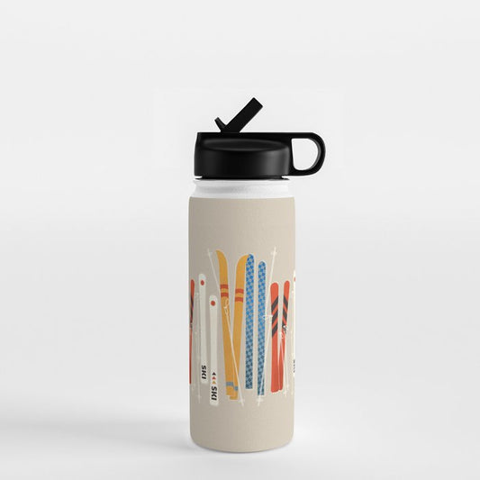 Ski Illustration Water Bottle Gallery Image 1