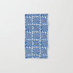 Vintage blue flower art pattern Bath Towel Gallery Image 1