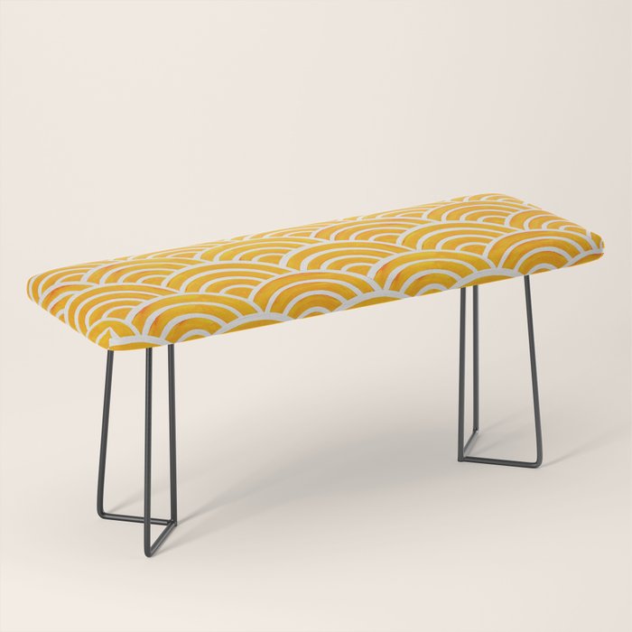 Japanese Seigaiha Wave â Marigold Palette Bench Gallery Image 1