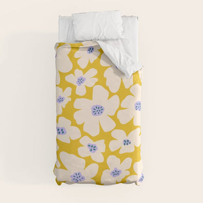 Retro Daisy - yellow, white and purple Duvet Cover Gallery Image 9