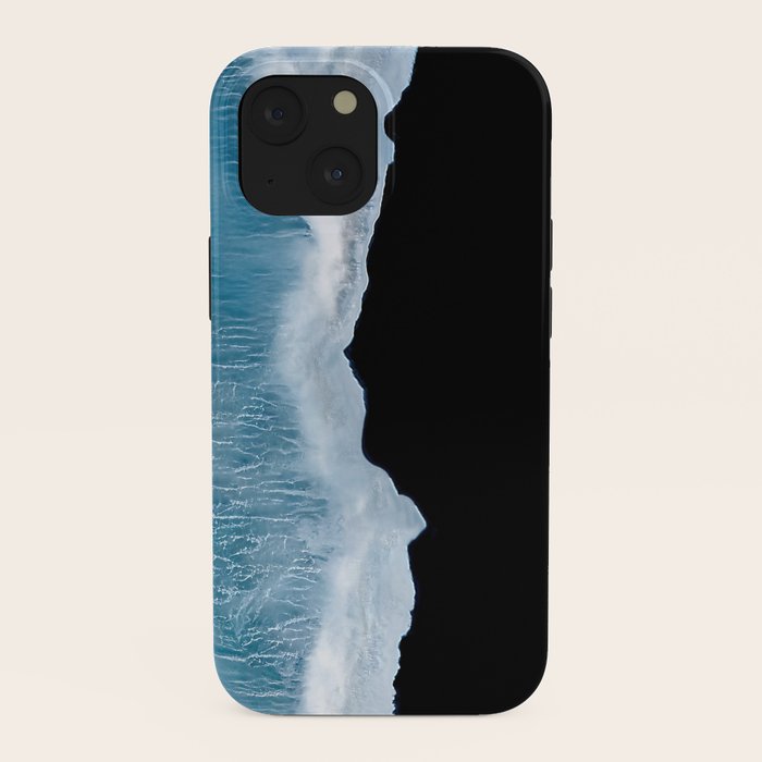 Minimalist wave crashing on a black sand beach in Iceland â Ocean Landscape Photography iPhone Case Gallery Image 38