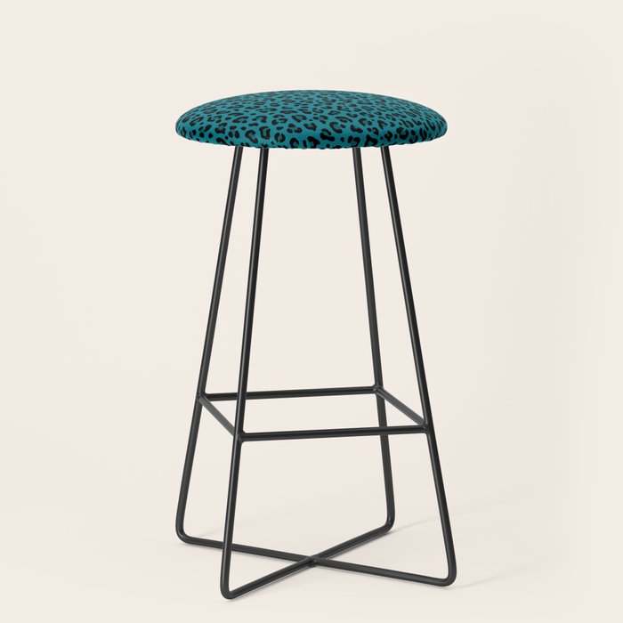 TEAL LEOPARD PRINT â Teal Blue | Collection : Punk Rock Animal Prints | Stool Gallery Image 1
