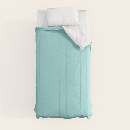 Serene Aqua Blue Solid Color Comforter Gallery Image 9