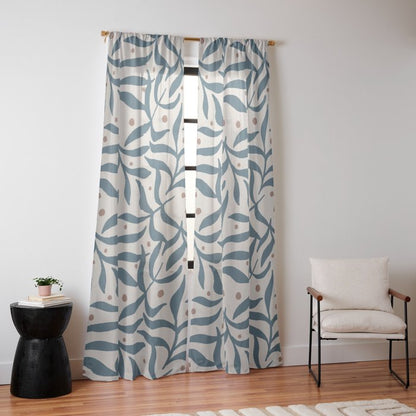 Branches and Berries - Teal and Mocha Window Curtain Gallery Image 10