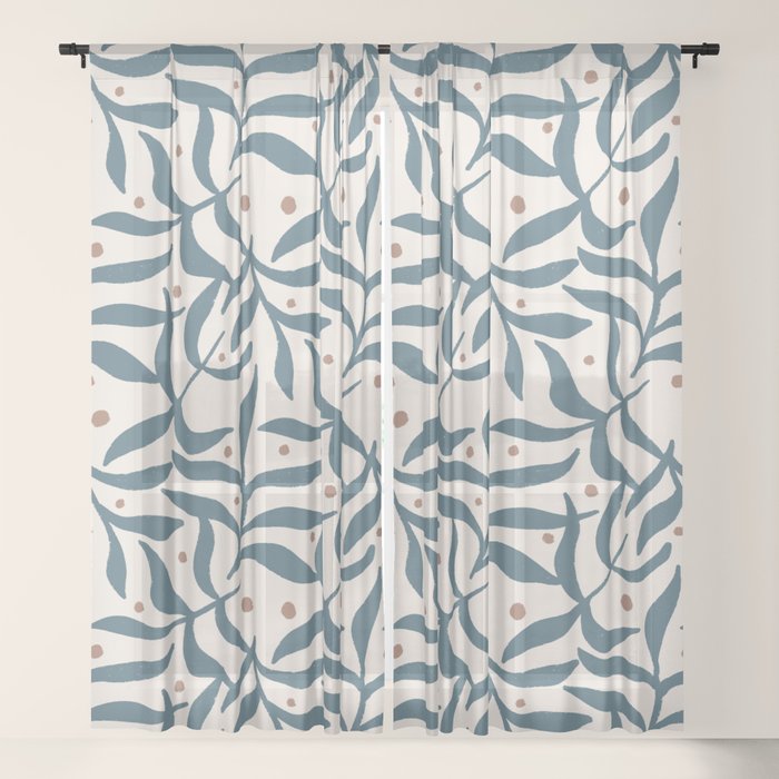 Branches and Berries - Teal and Mocha Window Curtain Gallery Image 21