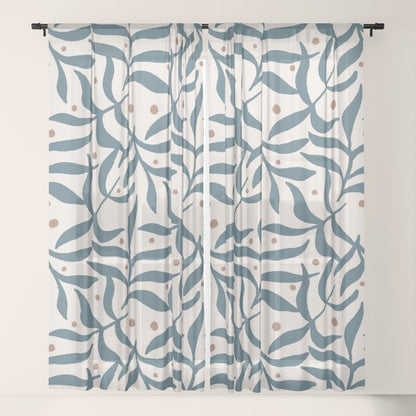 Branches and Berries - Teal and Mocha Window Curtain Gallery Image 21