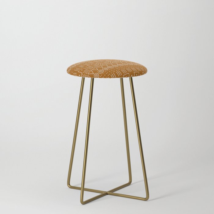 Mudcloth Style 1 in Orange Stool Gallery Image 4