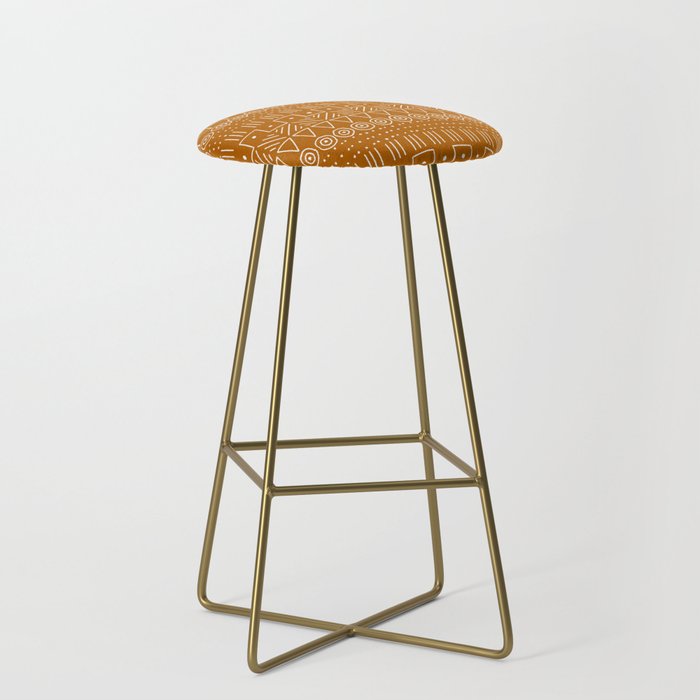 Mudcloth Style 1 in Orange Stool Gallery Image 2