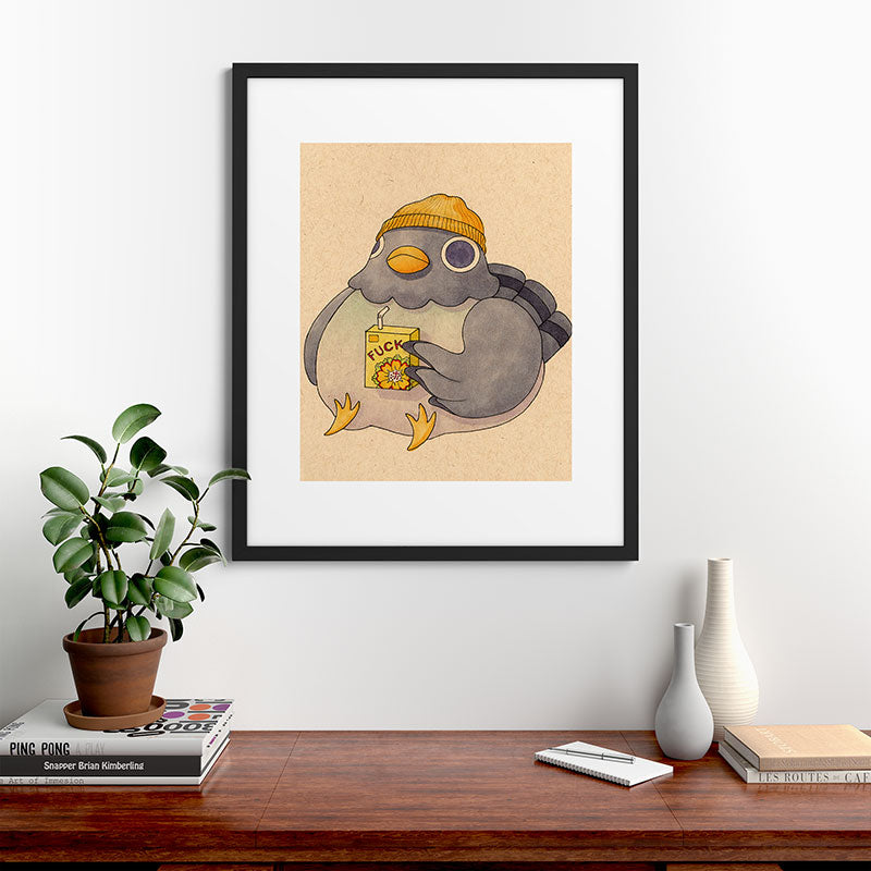 'Fuck' Pigeon 07 Framed Art Print Gallery Image 48