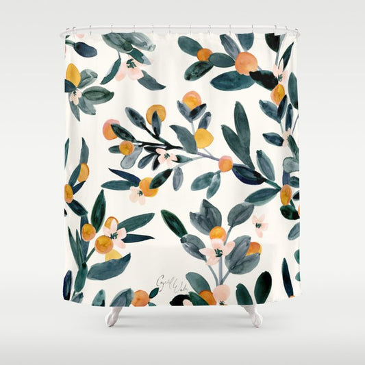 Clementine Sprigs Shower Curtain Gallery Image 1