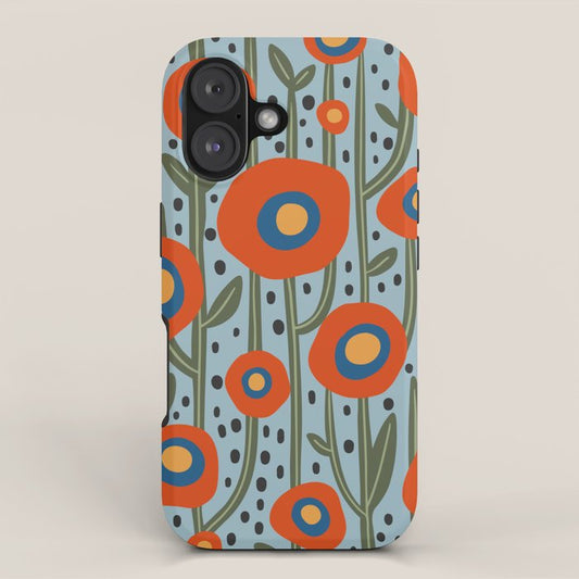 Flower Market Amsterdam, Modern Retro Flower Print iPhone Case Gallery Image 1