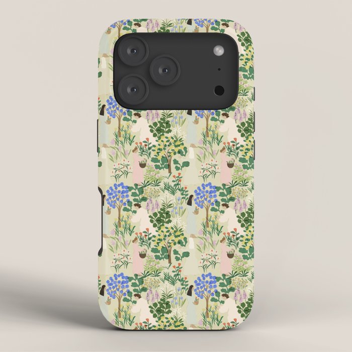 Ladies working in the garden (BEIGE) iPhone Case Gallery Image 3
