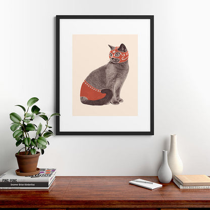 Cat Wrestler Framed Art Print Gallery Image 35